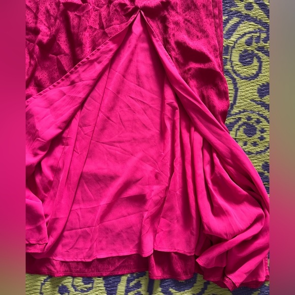 New Storia Red Fuchsia Spaghetti Straps Front Slit Maxi Dress Size Small Party - Picture 8 of 14